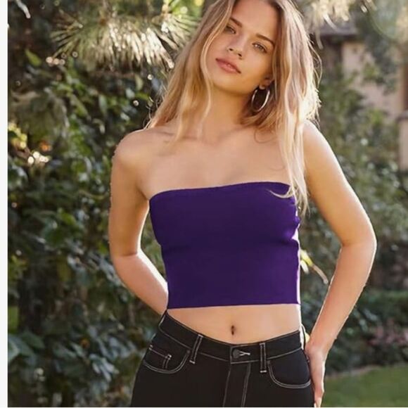 Free w/ $15 purchase Zeagoo Crystal Tank Top Blouse Purple Small Open Back Charm - Picture 10 of 10